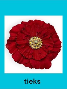 Tieks Red Flower with Sparkling Center